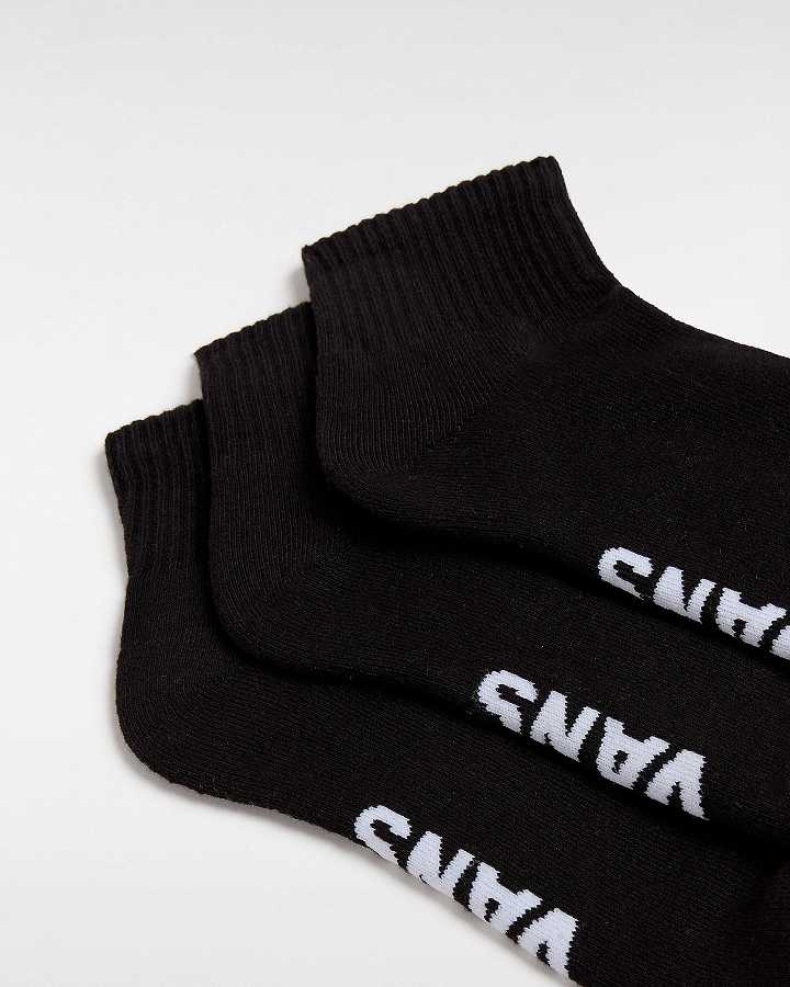 Black Unisex Vans Classic Ankle (3 Pair) Socks NZ | VN2045961