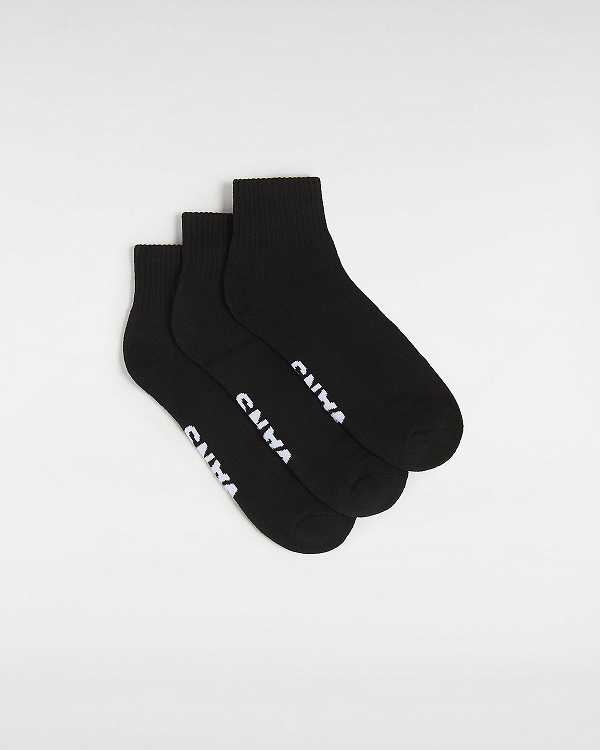 Black Unisex Vans Classic Ankle (3 Pair) Socks NZ | VN2045961