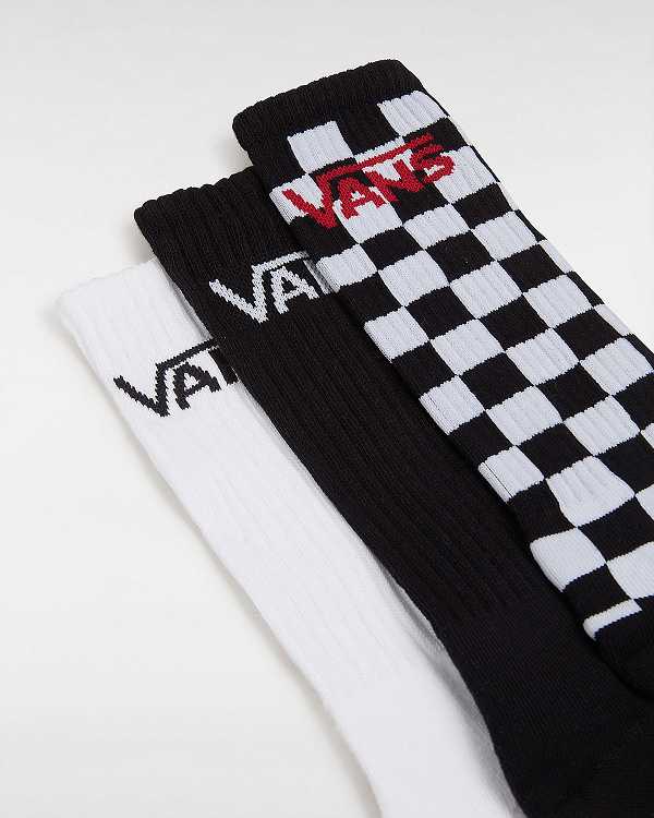 Black Unisex Vans Classic Crew (3 pairs) Socks NZ | VN6513982