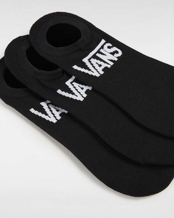 Black Unisex Vans Classic Kick (3 Pairs) Socks NZ | VN3125849