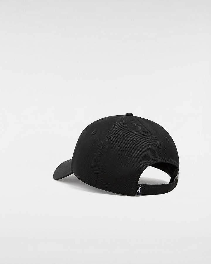 Black Unisex Vans Court Side Curved Bill Jockey Hats NZ | VN4531076