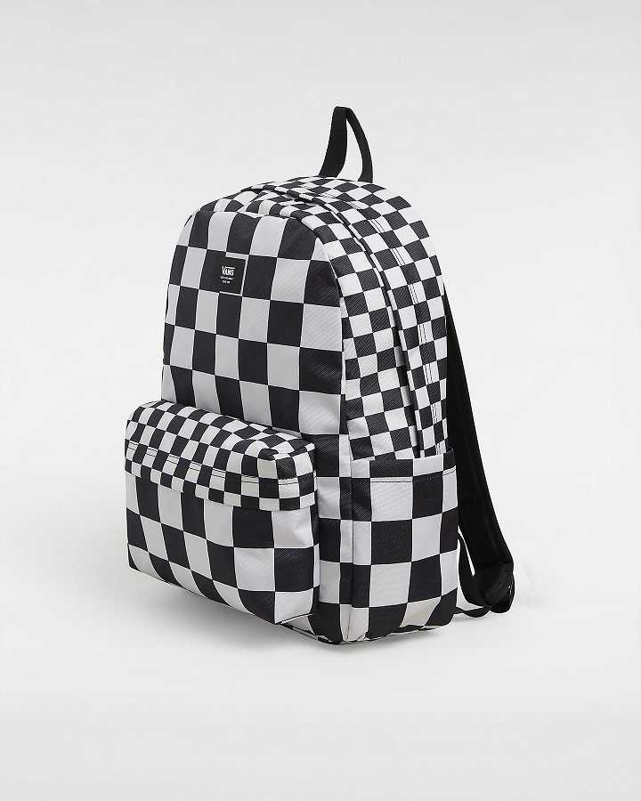 Black Unisex Vans Old Skool Check Backpacks NZ | VN5640813