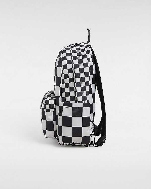 Black Unisex Vans Old Skool Check Backpacks NZ | VN5640813