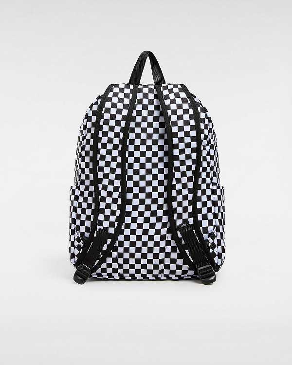 Black Unisex Vans Old Skool Check Backpacks NZ | VN5980261