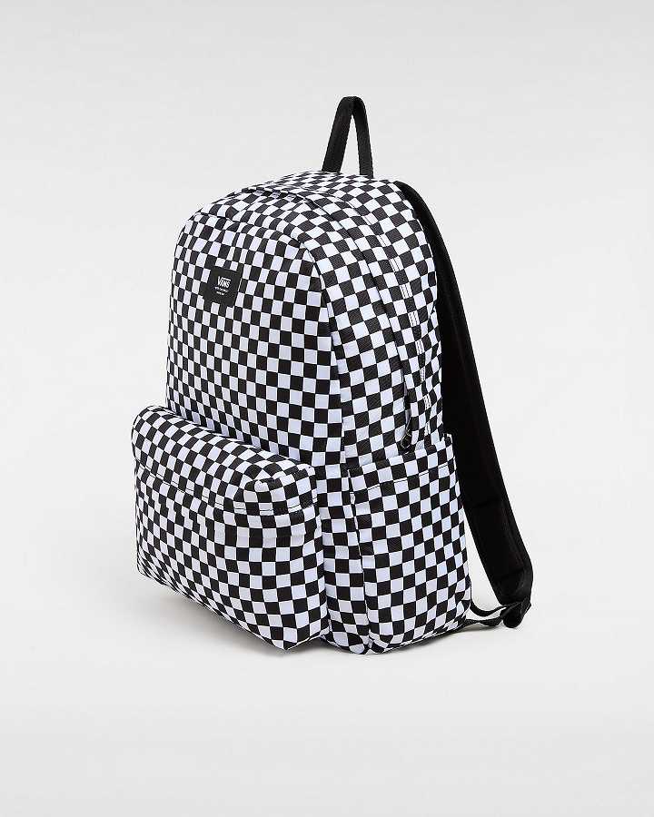 Black Unisex Vans Old Skool Check Backpacks NZ | VN5980261