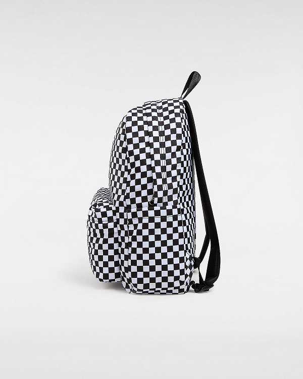 Black Unisex Vans Old Skool Check Backpacks NZ | VN5980261