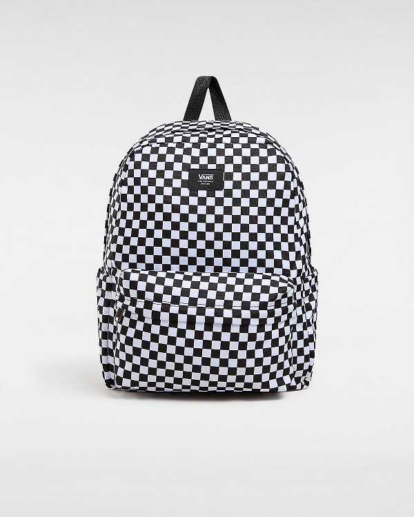 Black Unisex Vans Old Skool Check Backpacks NZ | VN5980261