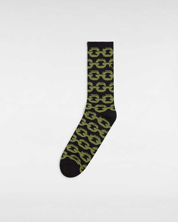 Black Unisex Vans Skate Chain Crew (1 Pair) Socks NZ | VN2781945