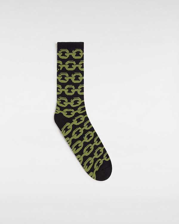 Black Unisex Vans Skate Chain Crew (1 Pair) Socks NZ | VN2781945