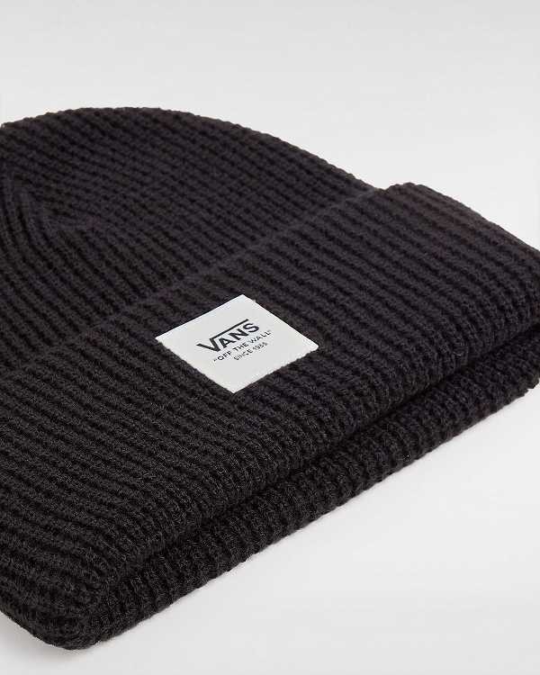 Black Unisex Vans Waffle Cuff Beanie NZ | VN0673529