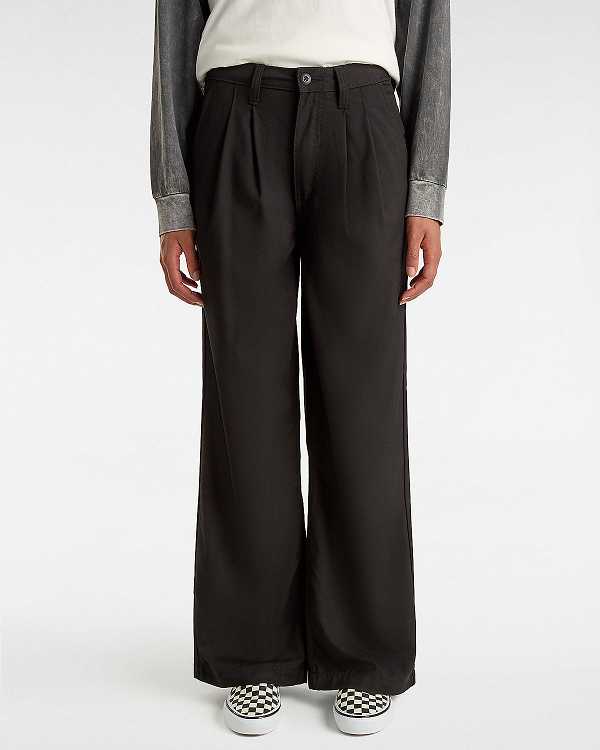 Black Women Vans Alder Relaxed Pleated Pants NZ | VN5967213