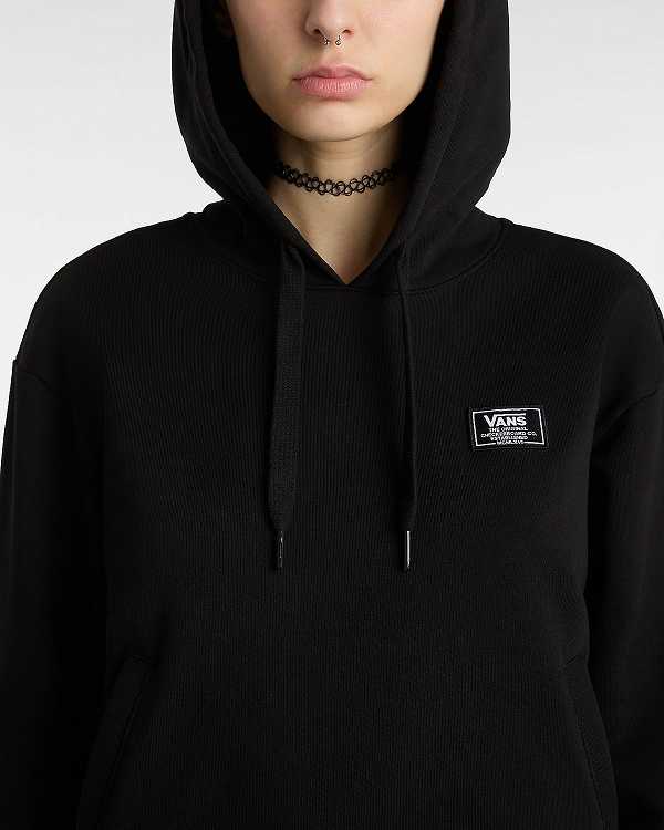 Black Women Vans Boom Boom Check Crop Sweatshirt NZ | VN0261385