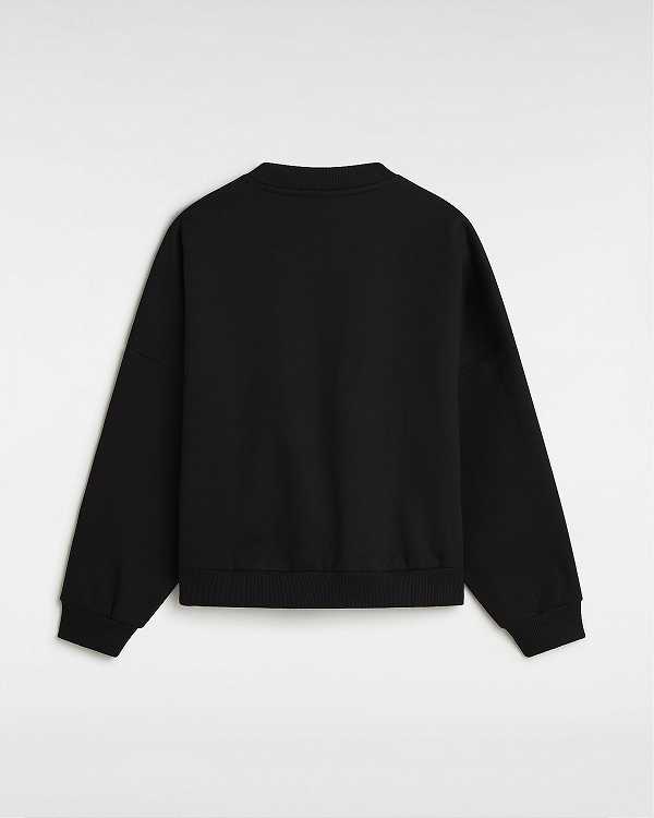 Black Women Vans Boquet Loose Crew Sweatshirt NZ | VN1934708