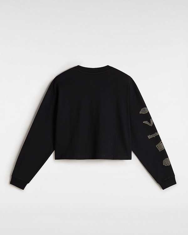 Black Women Vans Breaker Long Sleeve T Shirts NZ | VN4705291