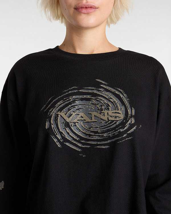 Black Women Vans Breaker Long Sleeve T Shirts NZ | VN4705291