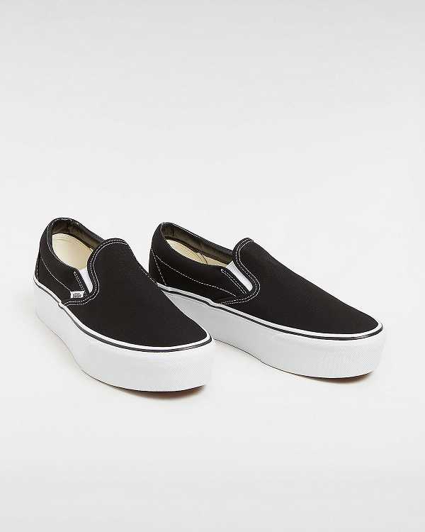 Black Women Vans Classic Slip-On Platform Shoes NZ | VN8207691