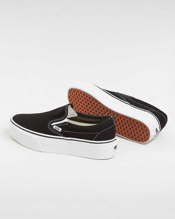 Black Women Vans Classic Slip-On Platform Shoes NZ | VN8207691