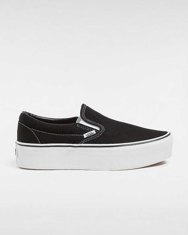 Black Women Vans Classic Slip-On Platform Shoes NZ | VN8207691