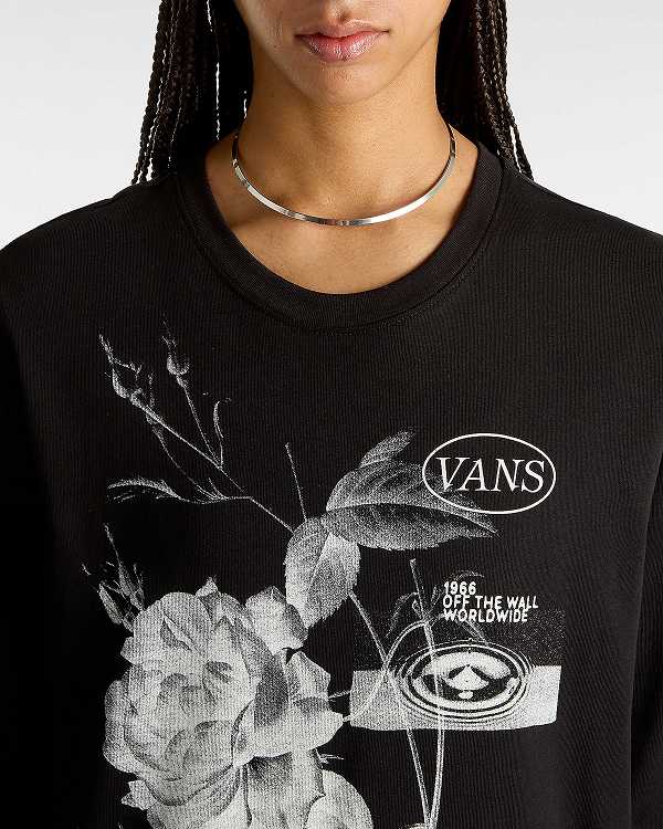 Black Women Vans Damask Long Sleeve T Shirts NZ | VN5027638