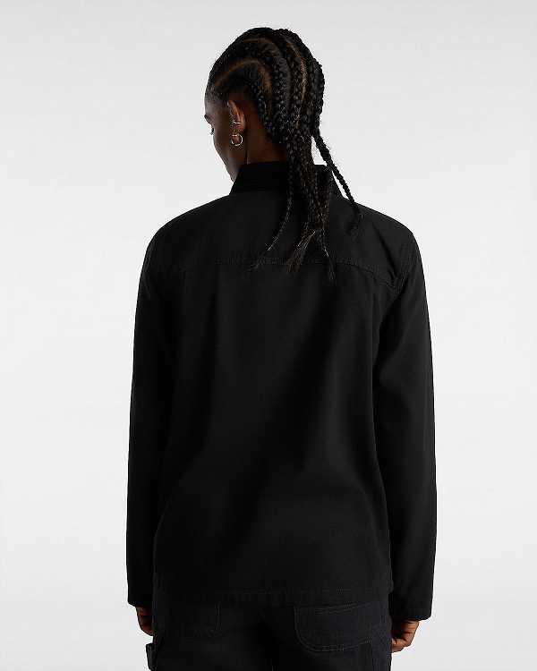 Black Women Vans Drill Chore Jacket NZ | VN4719802