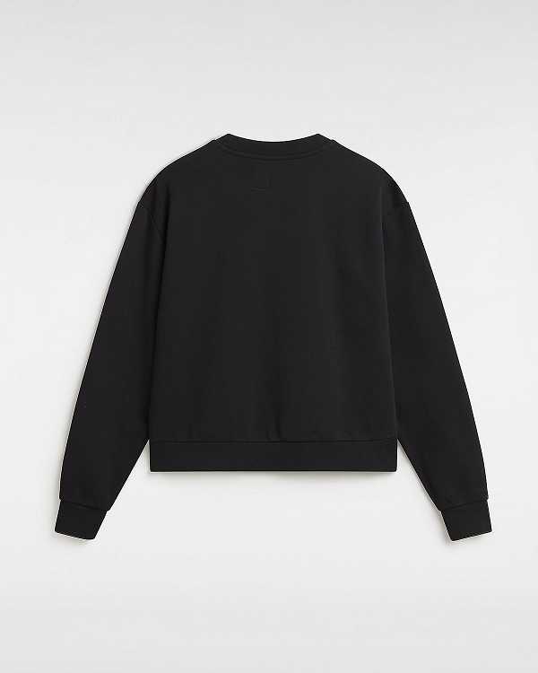 Black Women Vans Essential Crew Sweatshirt NZ | VN8914037