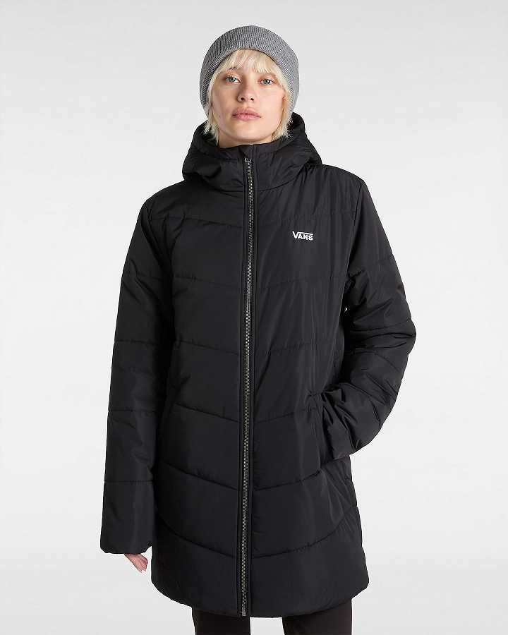 Black Women Vans Foundry Long MTE Jacket NZ | VN6789310