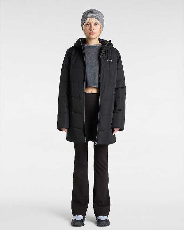 Black Women Vans Foundry Long MTE Jacket NZ | VN6789310