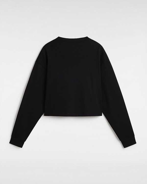 Black Women Vans Hot Links Relaxed Long Sleeve Crop T Shirts NZ | VN2149753