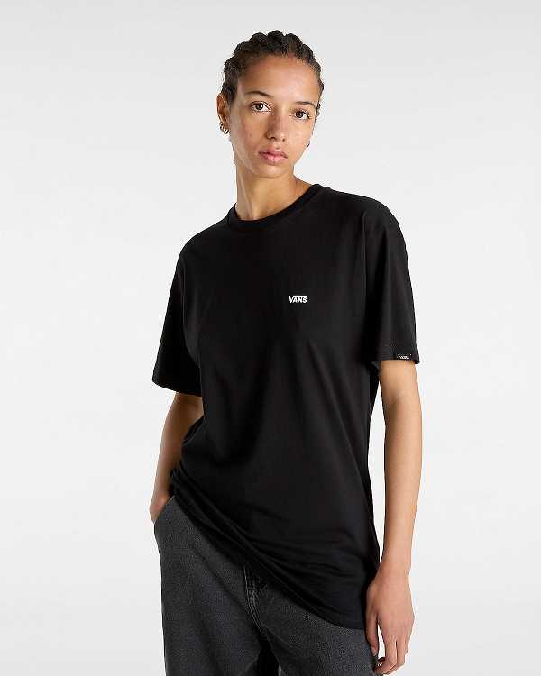 Black Women Vans Left Chest Logo T Shirts NZ | VN3052694