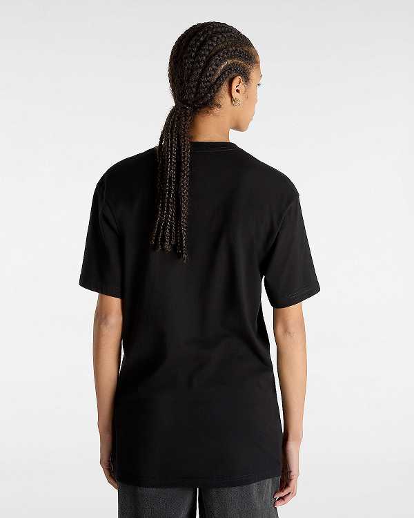 Black Women Vans Left Chest Logo T Shirts NZ | VN3052694