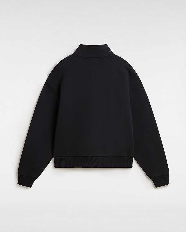 Black Women Vans Leighton Mock Neck Sweatshirt NZ | VN0491653