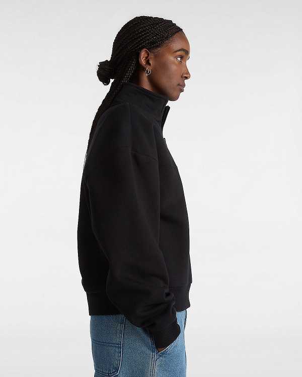 Black Women Vans Leighton Mock Neck Sweatshirt NZ | VN0491653