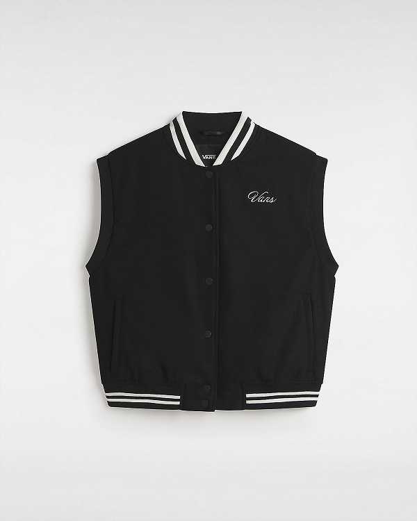 Black Women Vans Piper Stadium Vest NZ | VN5280479