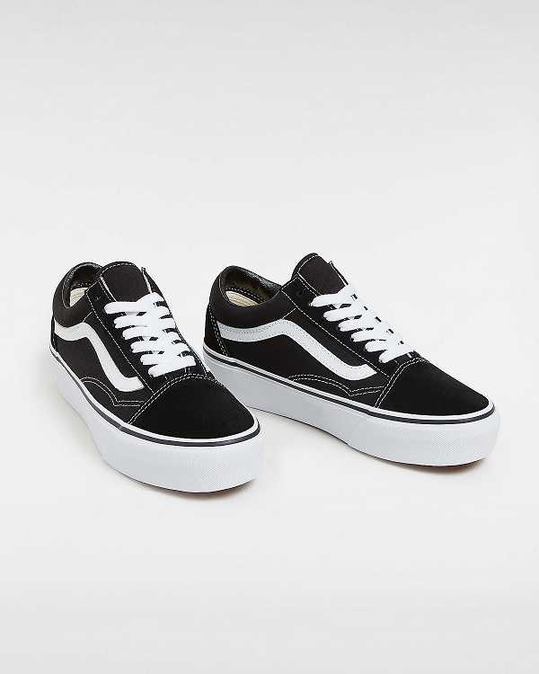 Black Women Vans Platform Old Skool Skate Shoes NZ | VN7201683