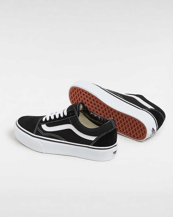 Black Women Vans Platform Old Skool Skate Shoes NZ | VN7201683