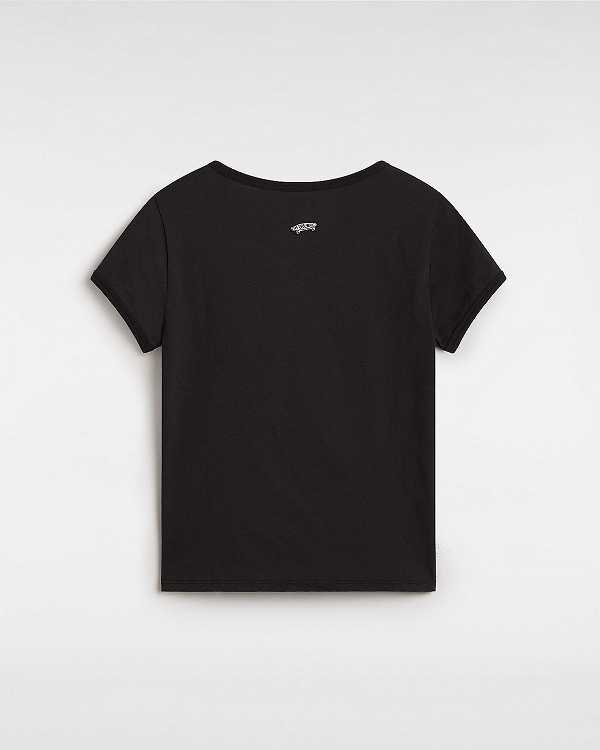 Black Women Vans Premium Short Sleeve Baby T Shirts NZ | VN2190376