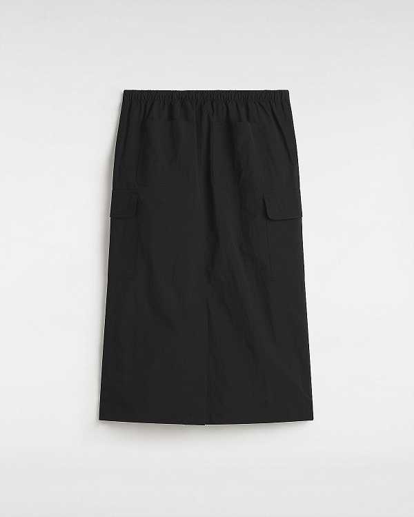 Black Women Vans Riley Parachute Cargo Skirt NZ | VN3951864