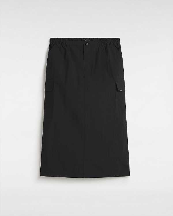 Black Women Vans Riley Parachute Cargo Skirt NZ | VN3951864