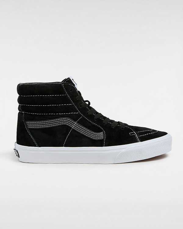 Black Women Vans Sk8-Hi Pig Suede Skate Shoes NZ | VN7690158