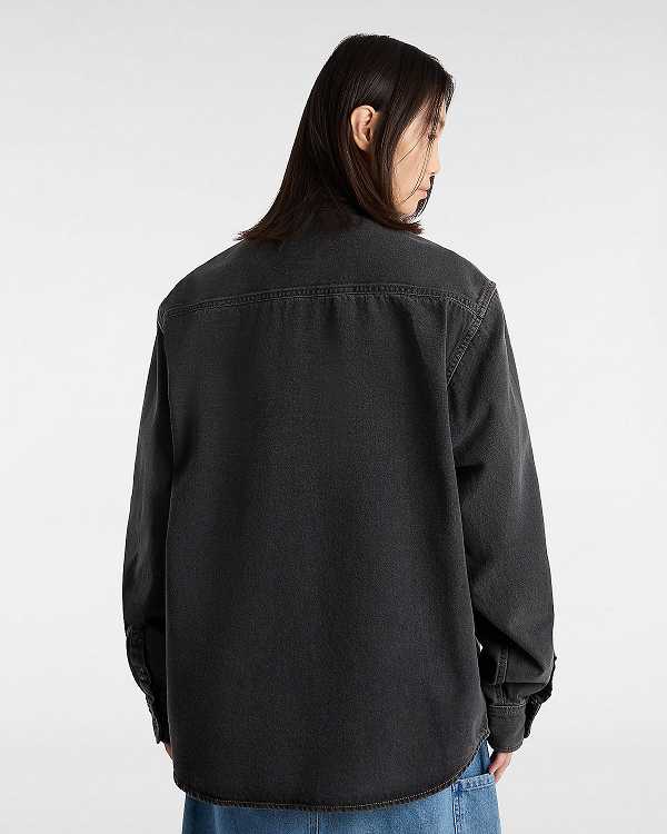 Black Women Vans Stevens Denim Long Sleeve Shirts NZ | VN8172409