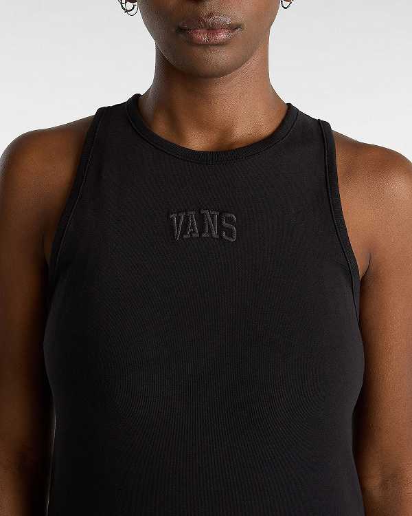 Black Women Vans Varsity Tank Dress NZ | VN6489753