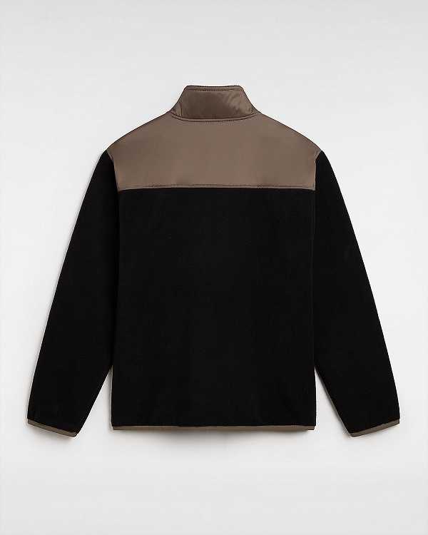 Black / Brown Men Vans Ranford Polar Fleece Loose Pullover NZ | VN7962058