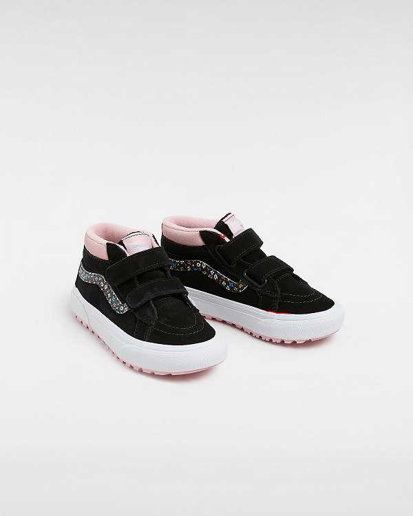 Black / Pink Kids' Vans MTE Sk8-Mid Reissue Hook and Loop (4-8 years) Sneakers NZ | VN3207985