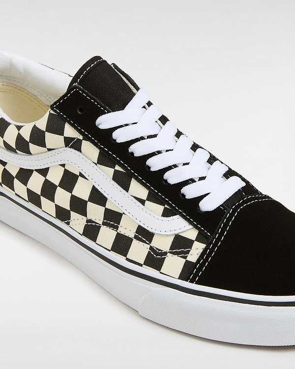 Black / White Men Vans Primary Check Old Skool Sneakers NZ | VN5870931