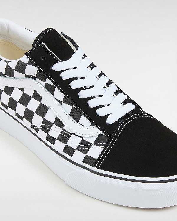 Black / White Women Vans Checkerboard Old Skool Platform Shoes NZ | VN3940678