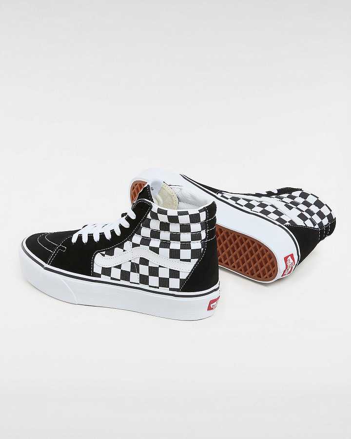 Black / White Women Vans Sk8-Hi Platform 2.0 Sneakers NZ | VN1702635