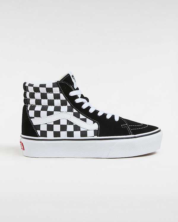 Black / White Women Vans Sk8-Hi Platform 2.0 Sneakers NZ | VN1702635