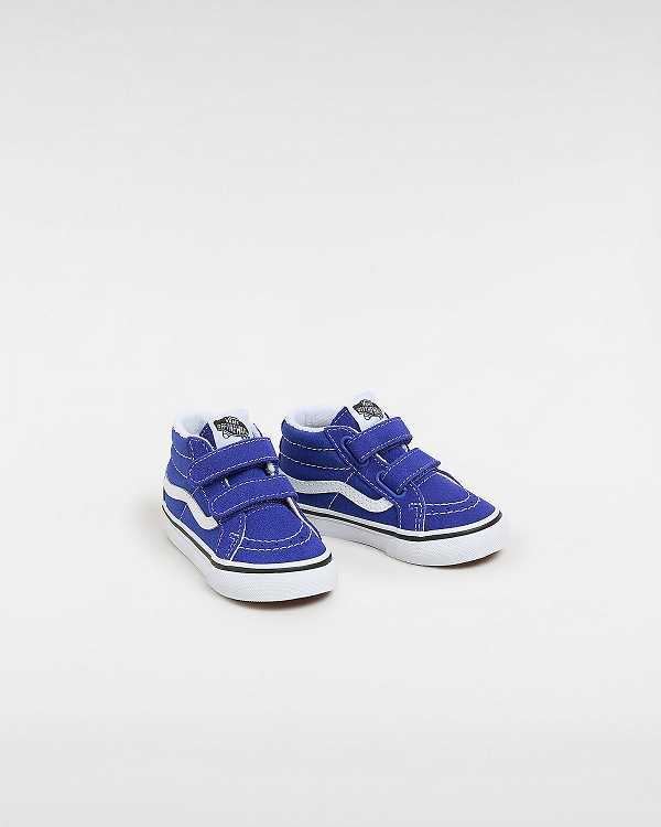 Blue Kids' Vans Sk8-Mid Reissue Hook and Loop (1-4 Years) Sneakers NZ | VN5043782