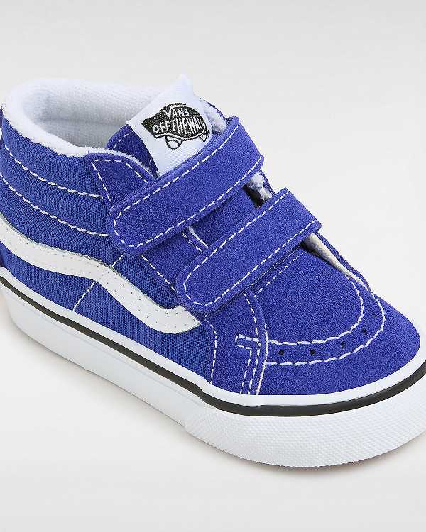 Blue Kids' Vans Sk8-Mid Reissue Hook and Loop (1-4 Years) Sneakers NZ | VN5043782