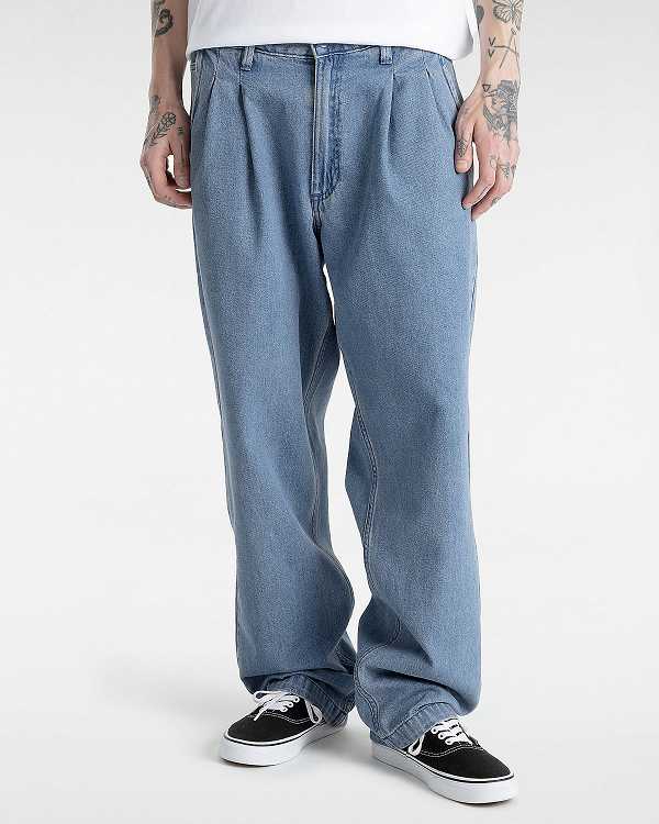 Blue Men Vans Authentic Chino Loose Tapered Pleated Pants NZ | VN3481069